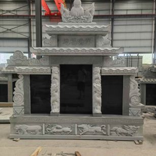 保定 芝麻灰高档墓碑、土墓，一套也支持定做