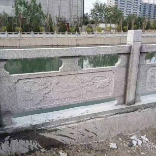 保定 芙蓉白大花桥梁、河道，石材栏杆、围栏、护栏