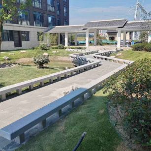 保定 芝麻灰小区坐凳&栏杆安装效果