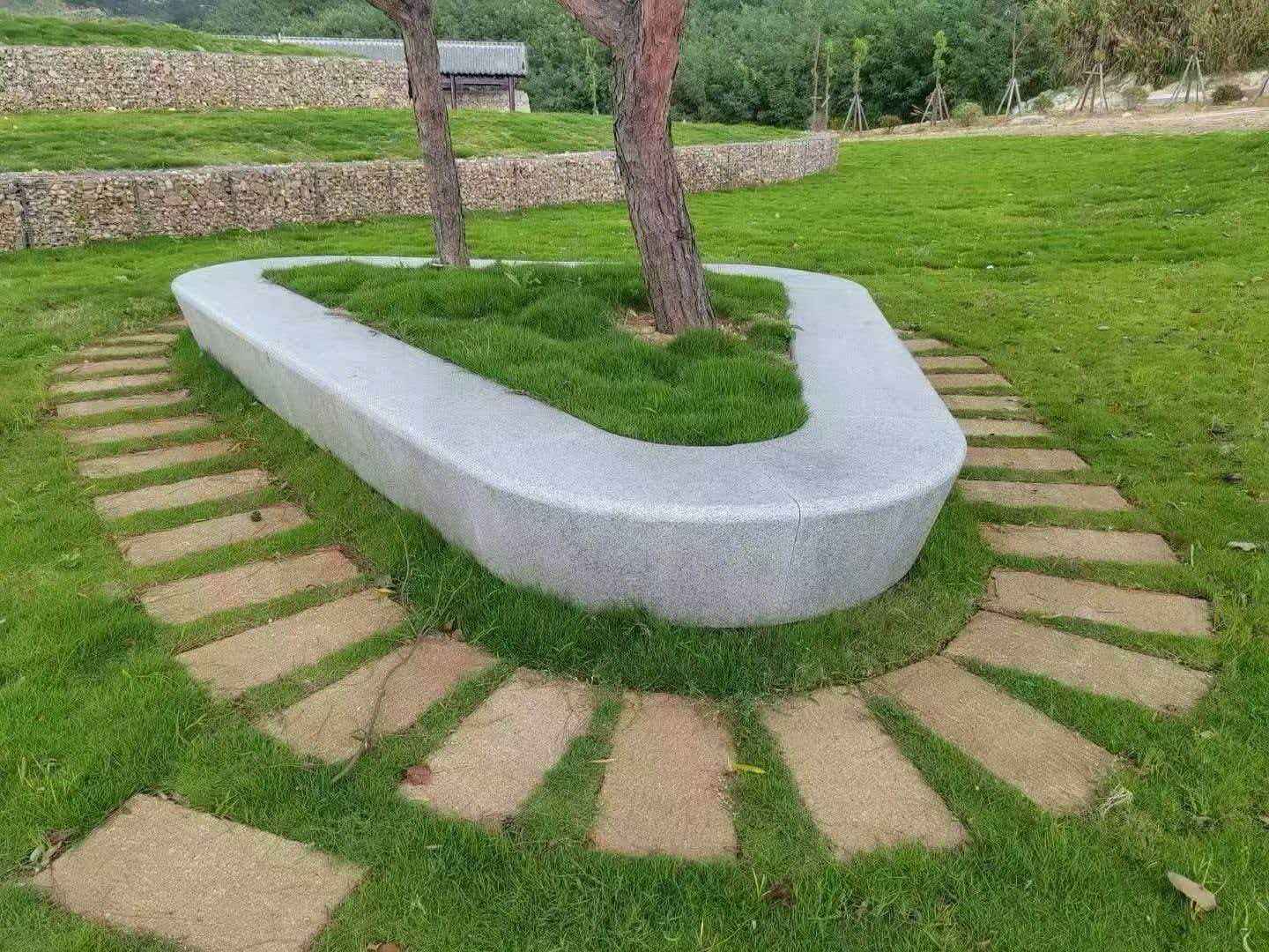 保定 芝麻白光面整石坐凳