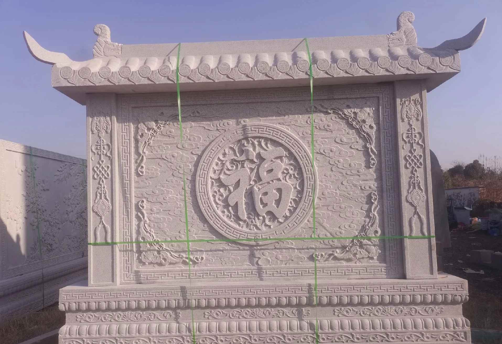 保定 芝麻白花岗岩屏风，照壁，影壁